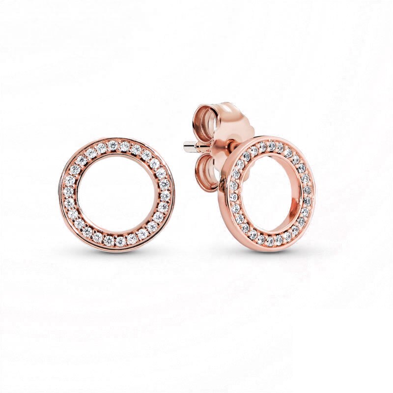 Sparkling Circle Stud Earrings