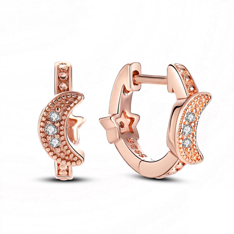 The Celestia – Crescent Moon Beaded Hoop Earrings